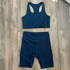 Girlfriend Collective Biker Shorts and Bra Set